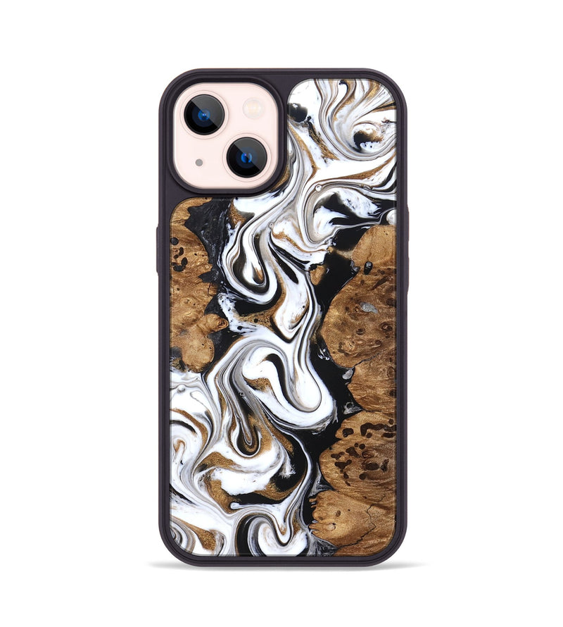 iPhone 14 Wood Phone Case - Seamus (Black & White, 827632)