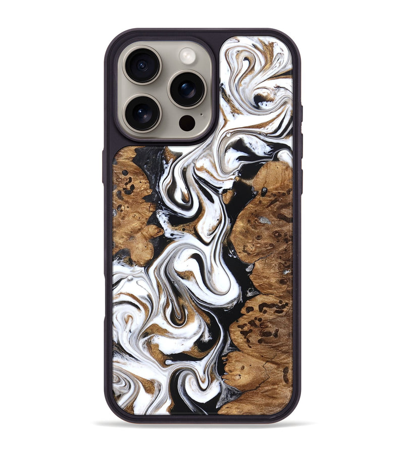 iPhone 16 Pro Max Wood Phone Case - Seamus (Black & White, 827632)