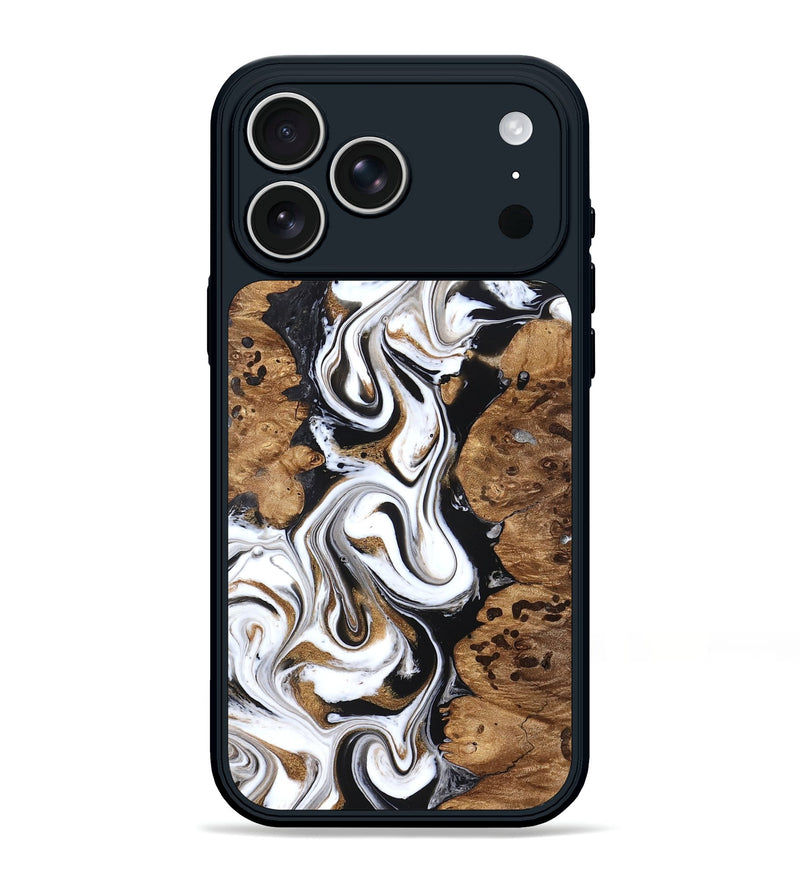 iPhone 17 Pro Max Wood Phone Case - Seamus (Black & White, 827632)
