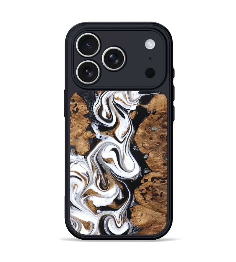 iPhone 17 Pro Wood Phone Case - Seamus (Black & White, 827632)