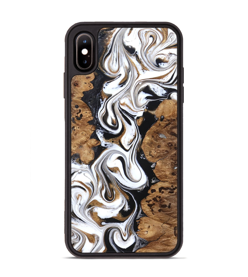 iPhone Xs Max Wood Phone Case - Seamus (Black & White, 827632)