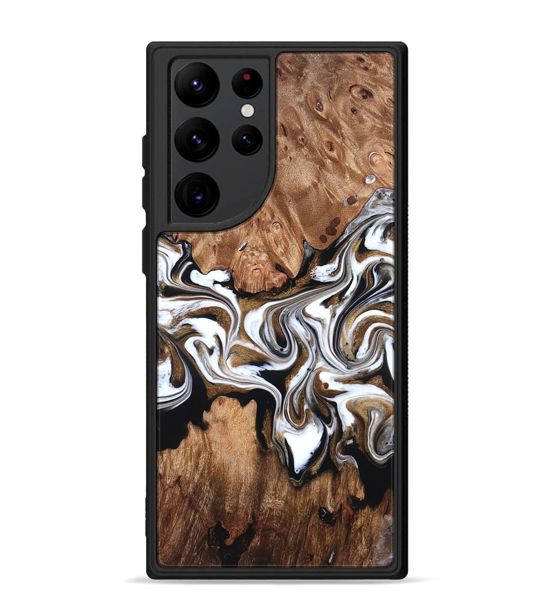 Galaxy S22 Ultra Wood Phone Case - Zoie (Black & White, 827634)