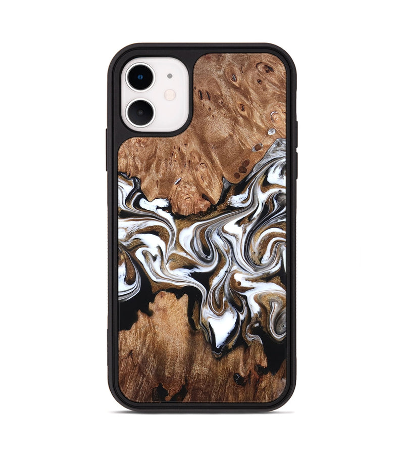 iPhone 11 Wood Phone Case - Zoie (Black & White, 827634)