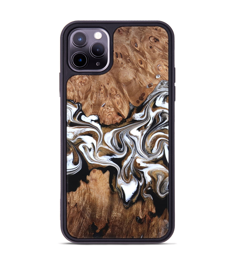 iPhone 11 Pro Max Wood Phone Case - Zoie (Black & White, 827634)