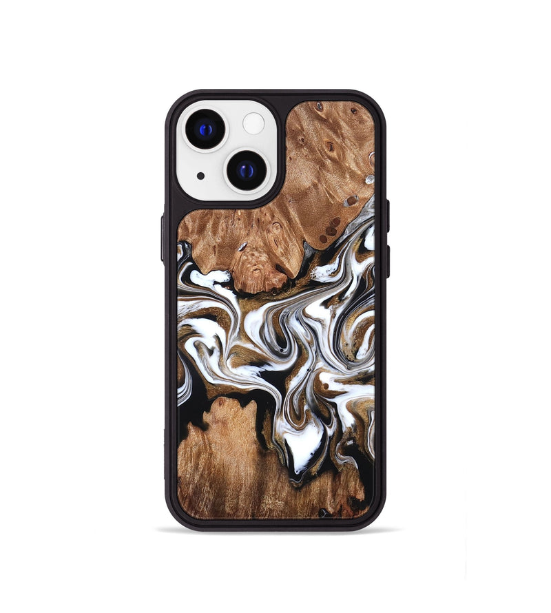 iPhone 13 mini Wood Phone Case - Zoie (Black & White, 827634)
