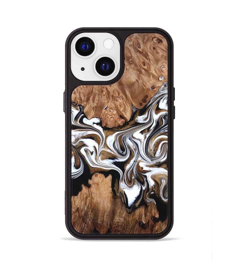 iPhone 13 Wood Phone Case - Zoie (Black & White, 827634)