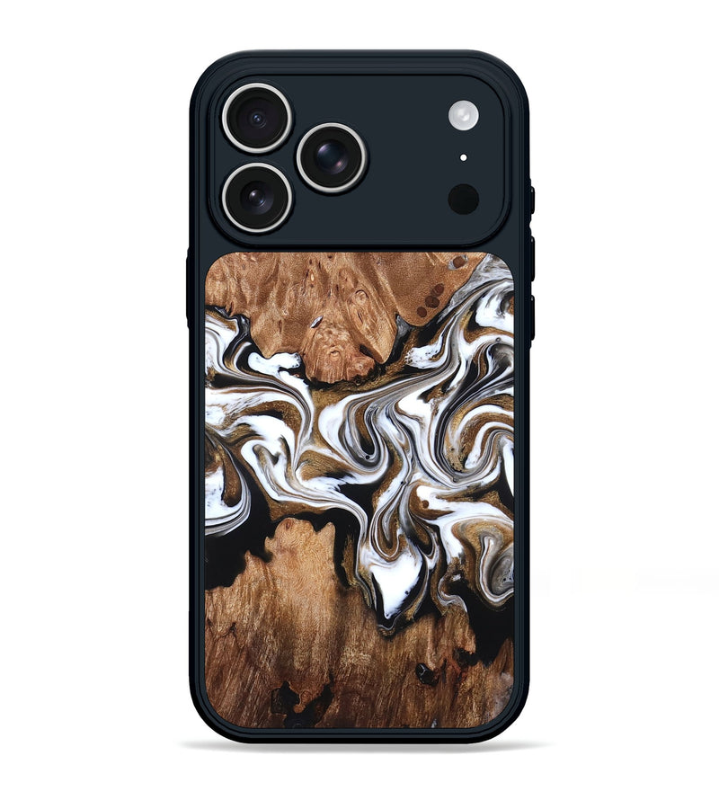 iPhone 17 Pro Max Wood Phone Case - Zoie (Black & White, 827634)