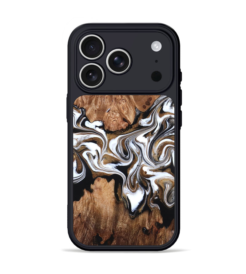 iPhone 17 Pro Wood Phone Case - Zoie (Black & White, 827634)
