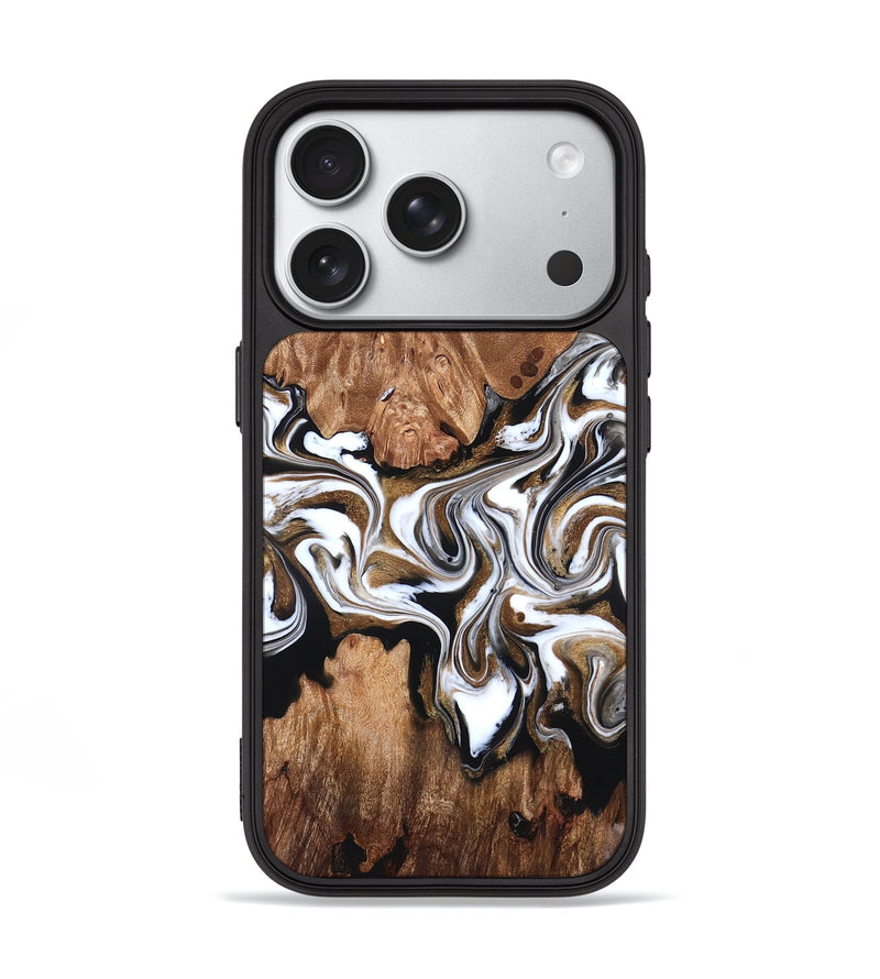 iPhone 18 Pro Wood Phone Case - Zoie (Black & White, 827634)