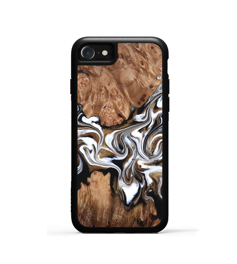 iPhone SE Wood Phone Case - Zoie (Black & White, 827634)