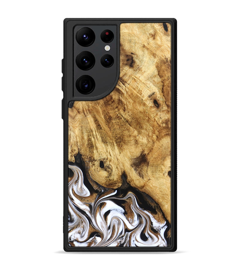 Galaxy S22 Ultra Wood Phone Case - Zariah (Black & White, 827636)
