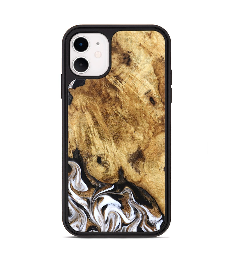 iPhone 11 Wood Phone Case - Zariah (Black & White, 827636)