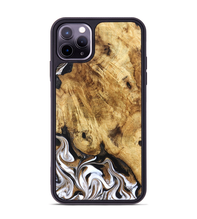 iPhone 11 Pro Max Wood Phone Case - Zariah (Black & White, 827636)