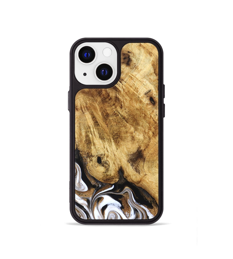 iPhone 13 mini Wood Phone Case - Zariah (Black & White, 827636)
