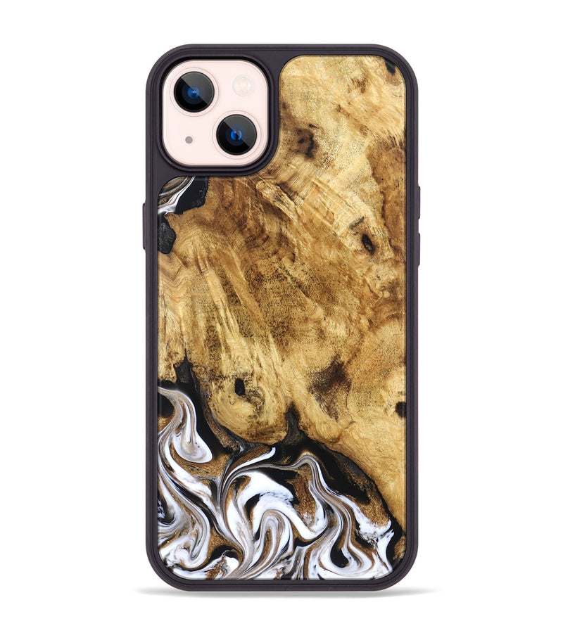 iPhone 14 Plus Wood Phone Case - Zariah (Black & White, 827636)