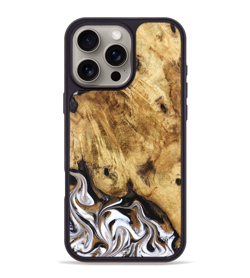 iPhone 16 Pro Max Wood Phone Case - Zariah (Black & White, 827636)