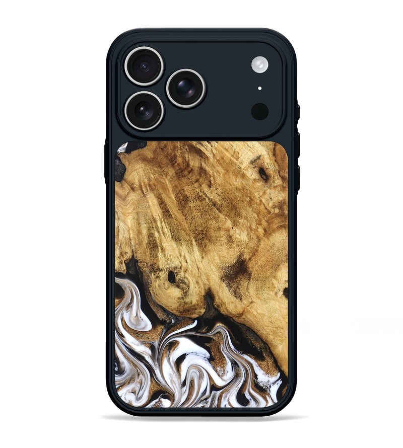 iPhone 17 Pro Max Wood Phone Case - Zariah (Black & White, 827636)