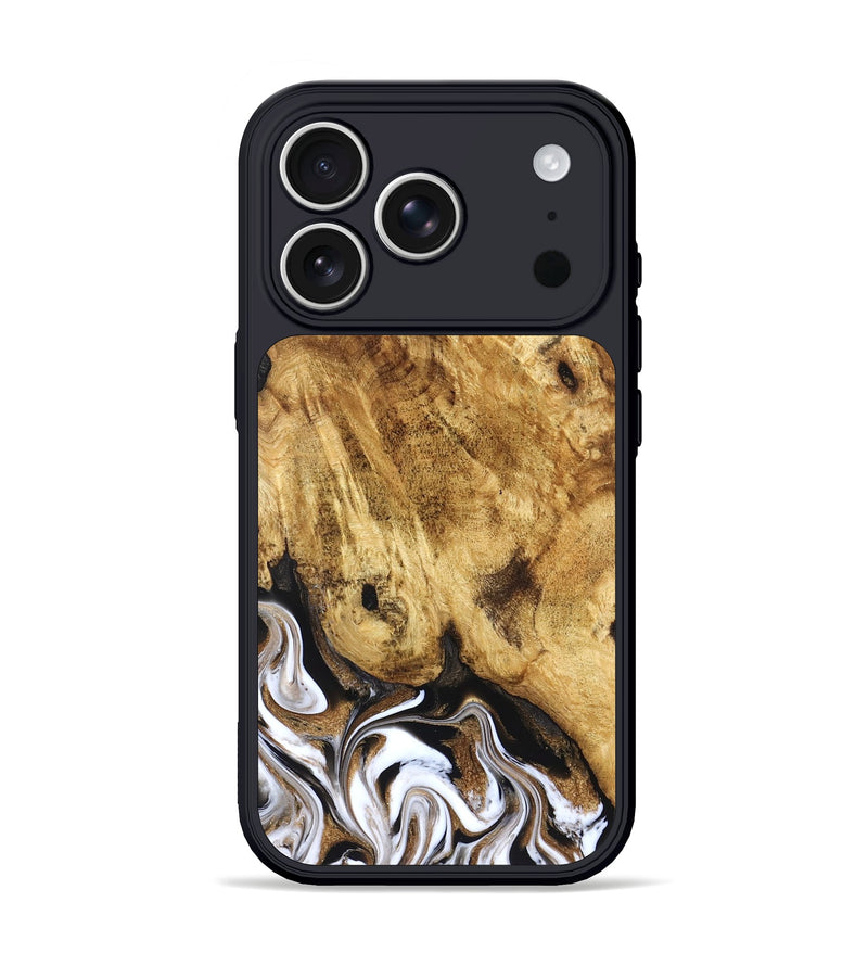 iPhone 17 Pro Wood Phone Case - Zariah (Black & White, 827636)