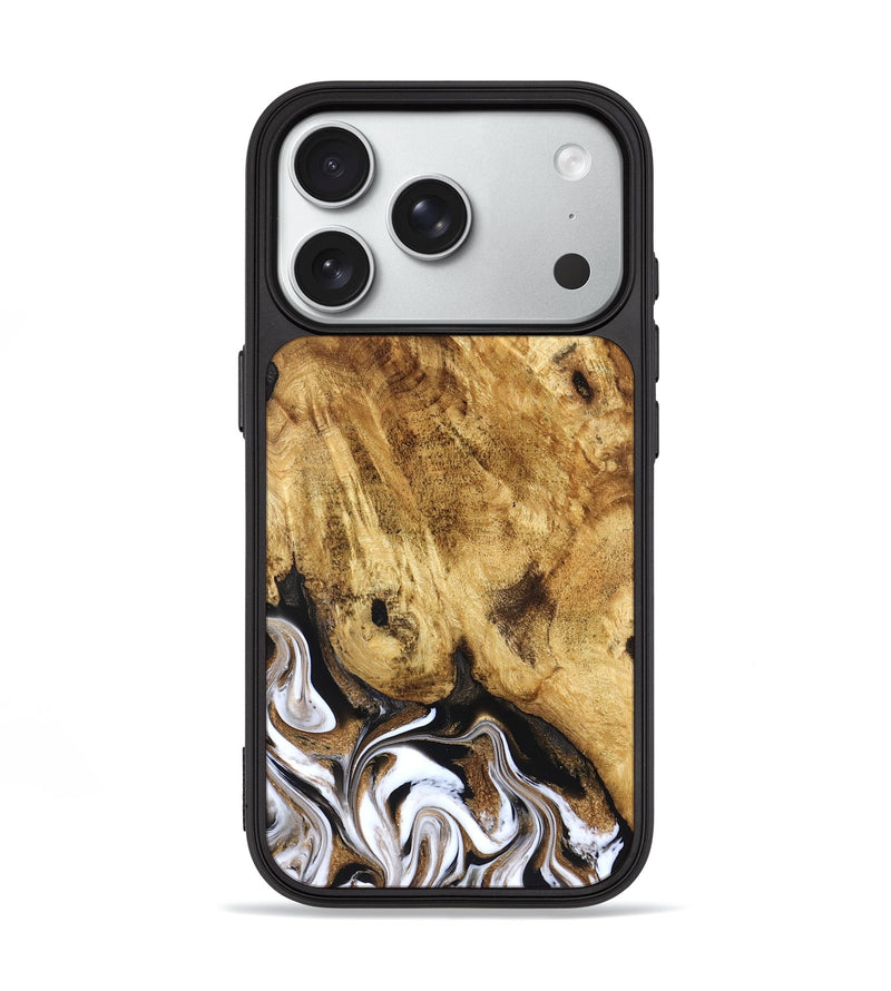 iPhone 18 Pro Wood Phone Case - Zariah (Black & White, 827636)