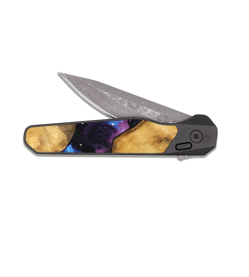 EDC Dark Damascus Wood Pocket Knife - Ernest (Cosmos, 827664)