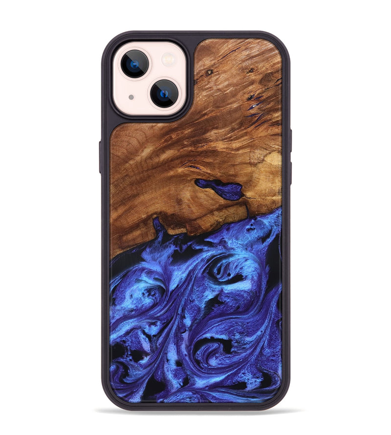 iPhone 14 Plus Wood Phone Case - Noa (Blue, 827748)