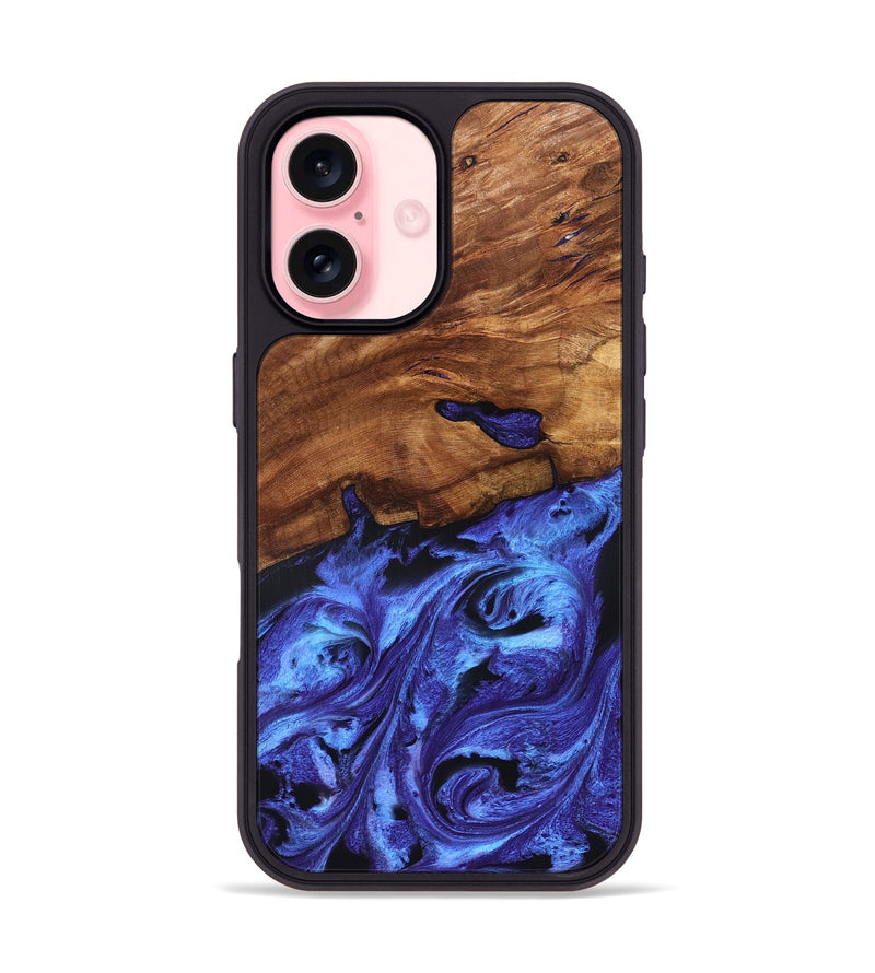 iPhone 16 Wood Phone Case - Noa (Blue, 827748)