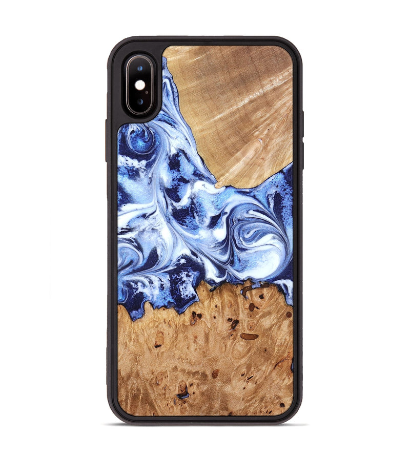 iPhone Xs Max Wood Phone Case - Johnna (Blue, 827749)