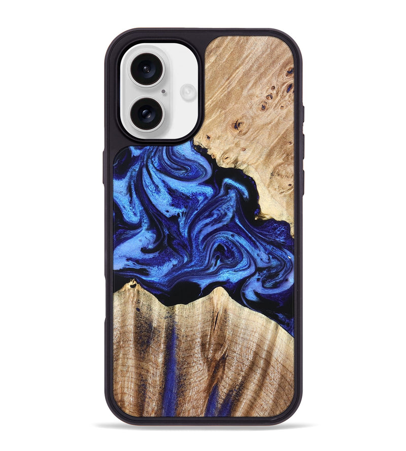 iPhone 16 Plus Wood Phone Case - Marco (Blue, 827750)