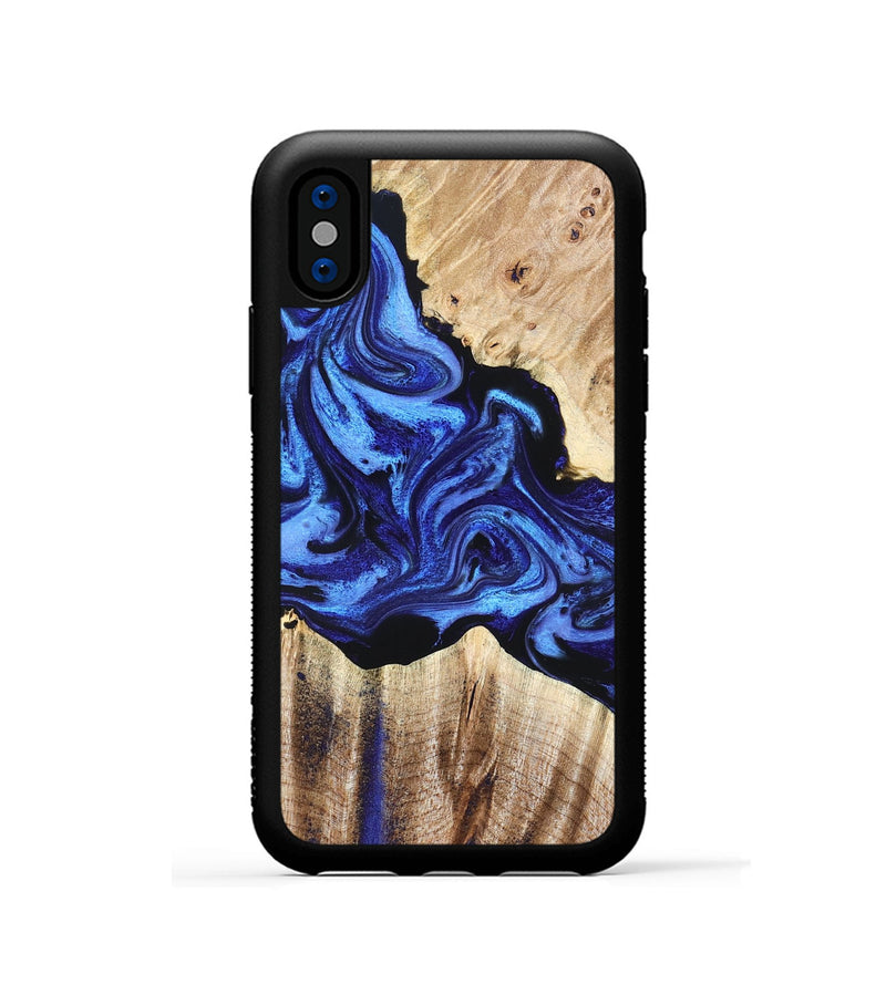 iPhone Xs Wood Phone Case - Marco (Blue, 827750)