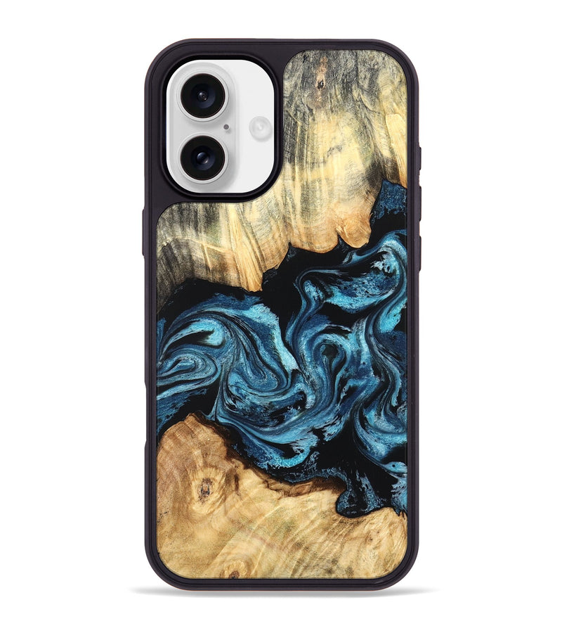 iPhone 16 Plus Wood Phone Case - Rosie (Blue, 827751)