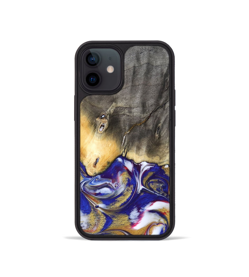 iPhone 12 mini Wood Phone Case - Dena (Blue, 827752)
