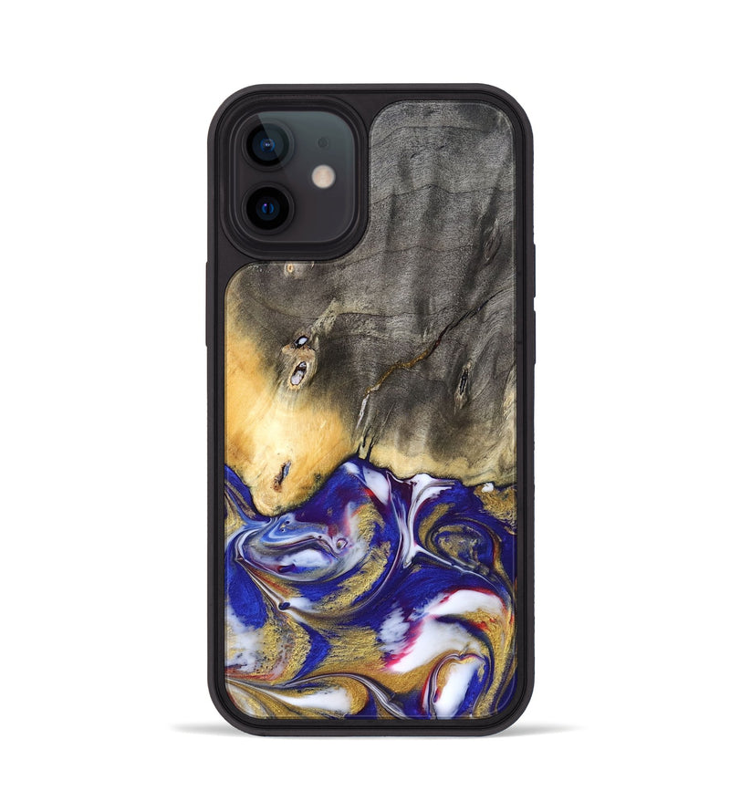 iPhone 12 Wood Phone Case - Dena (Blue, 827752)