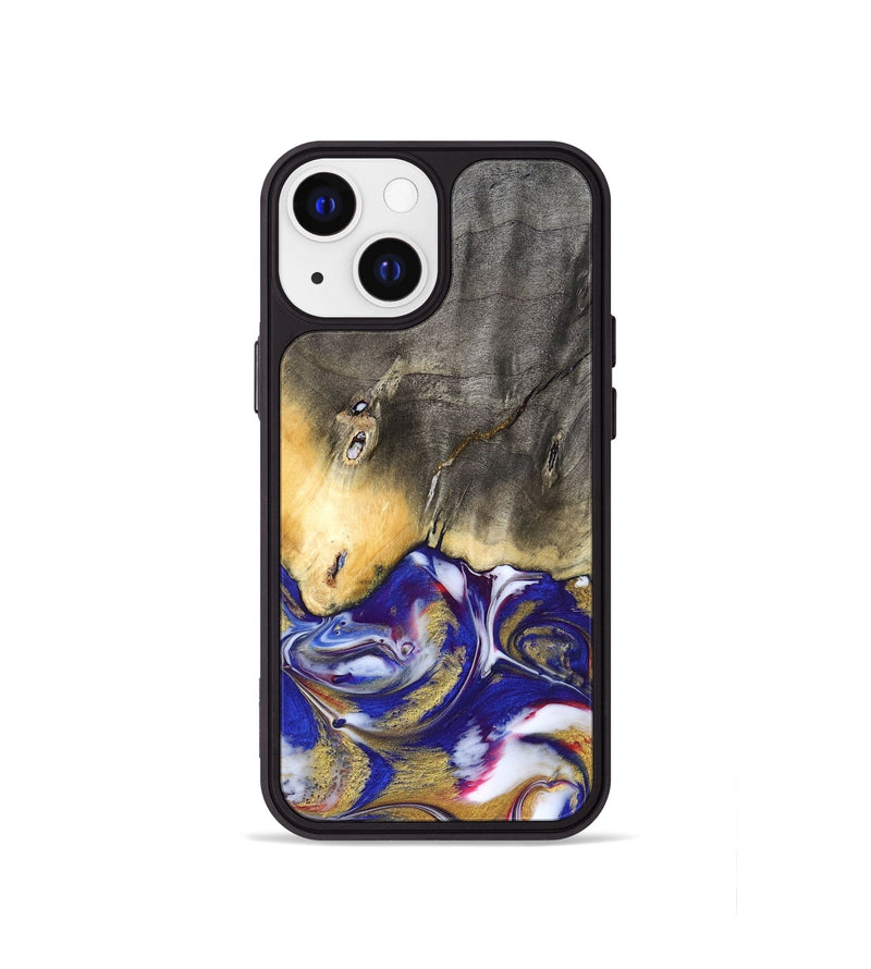 iPhone 13 mini Wood Phone Case - Dena (Blue, 827752)