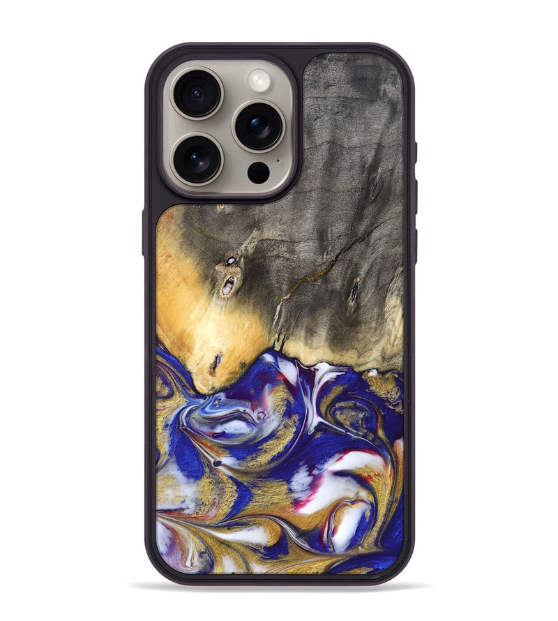 iPhone 15 Pro Max Wood Phone Case - Dena (Blue, 827752)