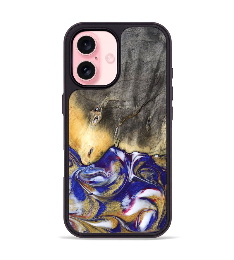 iPhone 16 Wood Phone Case - Dena (Blue, 827752)