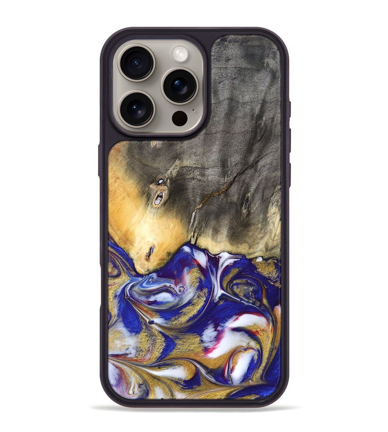 iPhone 16 Pro Max Wood Phone Case - Dena (Blue, 827752)