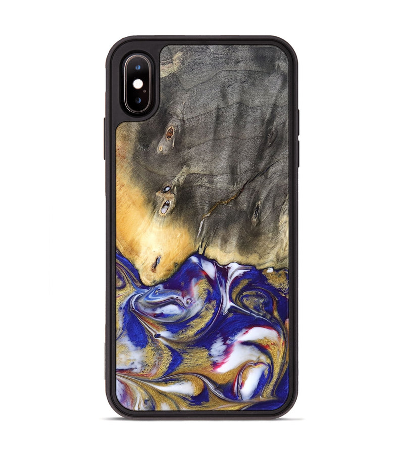 iPhone Xs Max Wood Phone Case - Dena (Blue, 827752)