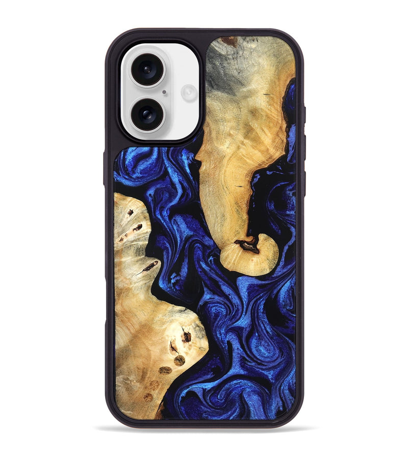 iPhone 16 Plus Wood Phone Case - Alvie (Blue, 827753)