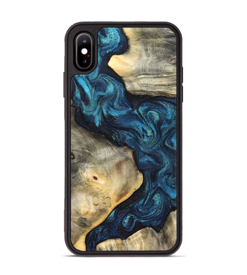 iPhone Xs Max Wood Phone Case - Pierre (Blue, 827755)