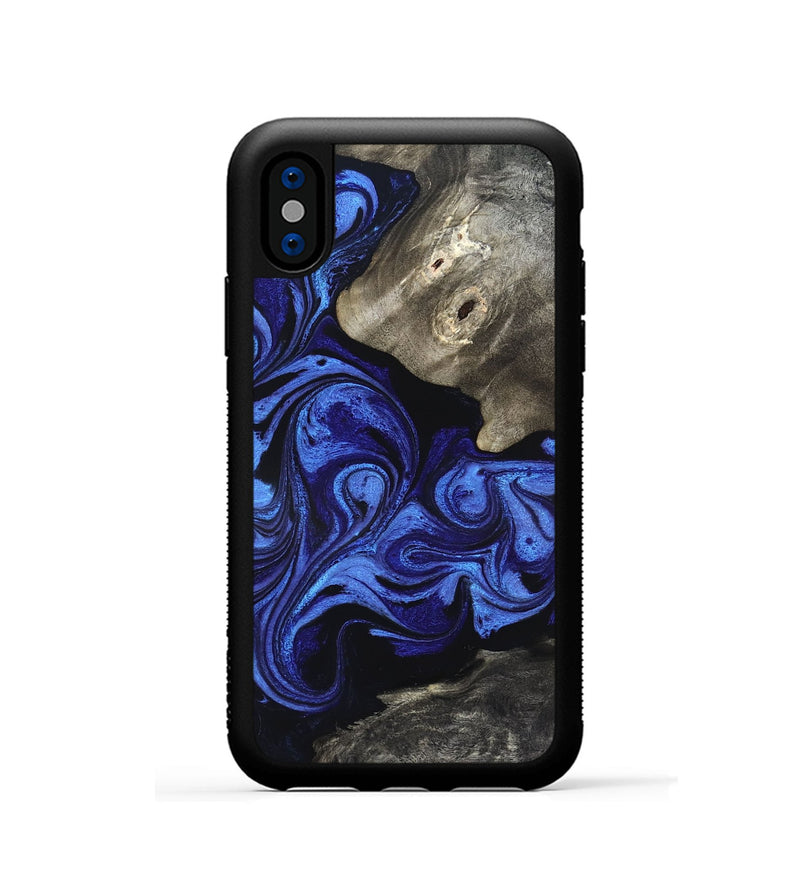 iPhone Xs Wood Phone Case - Larissa (Blue, 827756)