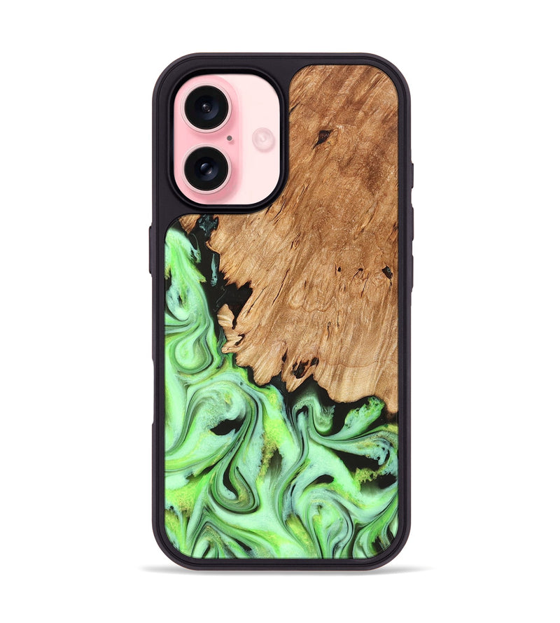 iPhone 16 Wood Phone Case - Annabel (Green, 827770)