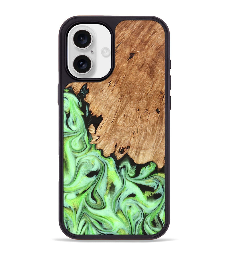 iPhone 16 Plus Wood Phone Case - Annabel (Green, 827770)