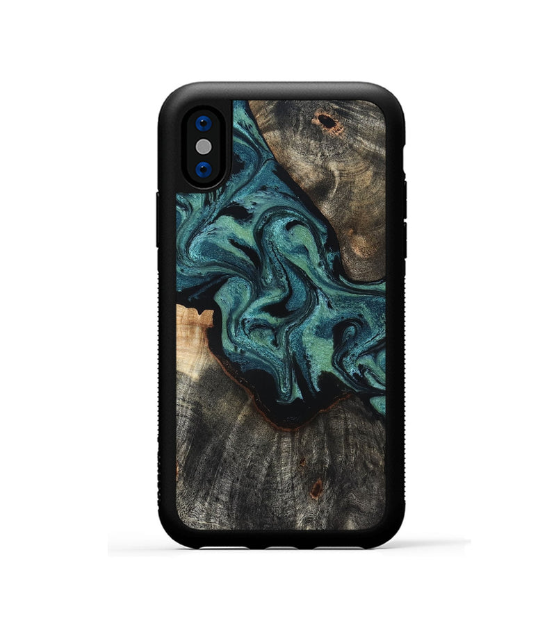 iPhone Xs Wood Phone Case - Moriah (Green, 827772)