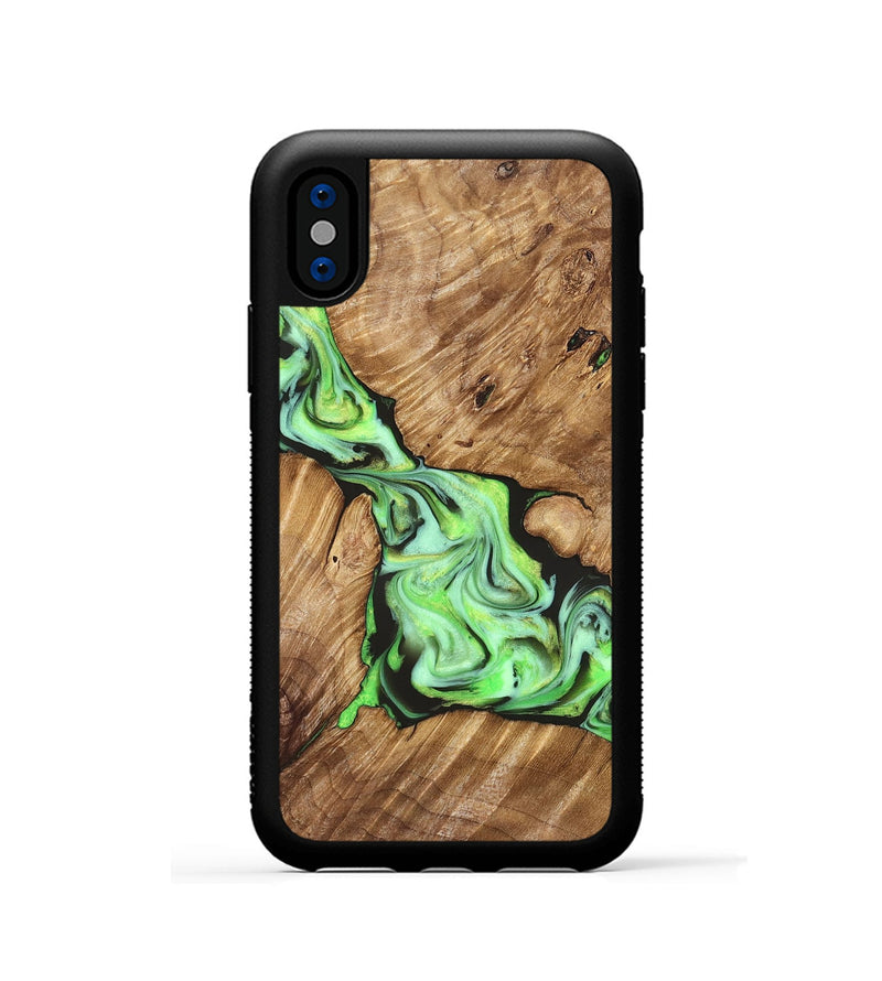 iPhone Xs Wood Phone Case - Kaycee (Green, 827777)