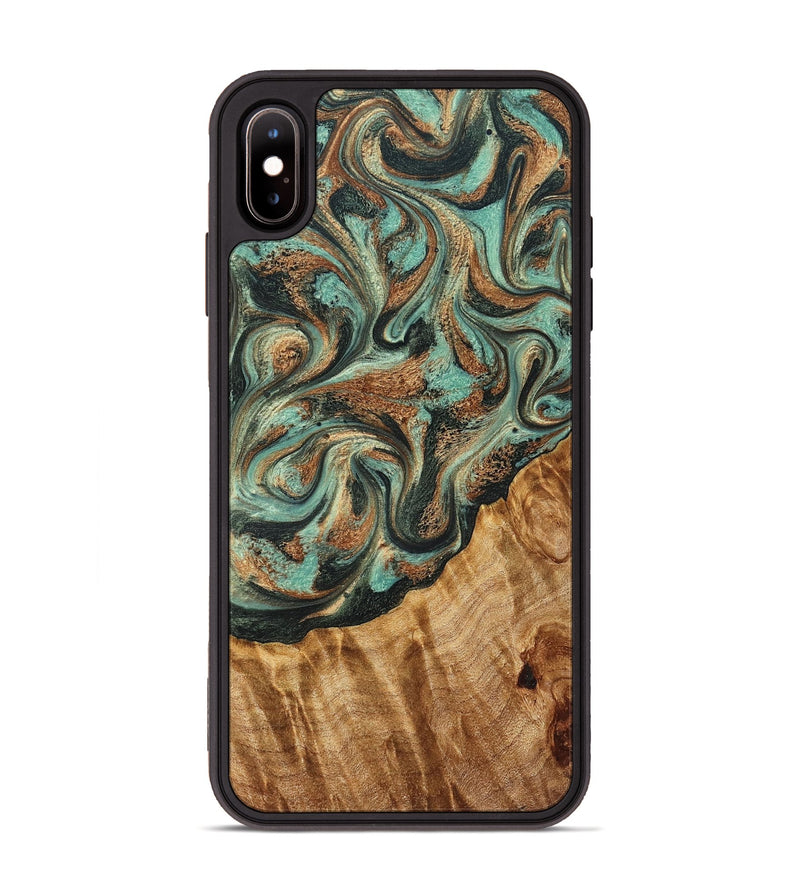 iPhone Xs Max Wood Phone Case - Irene (Green, 827779)