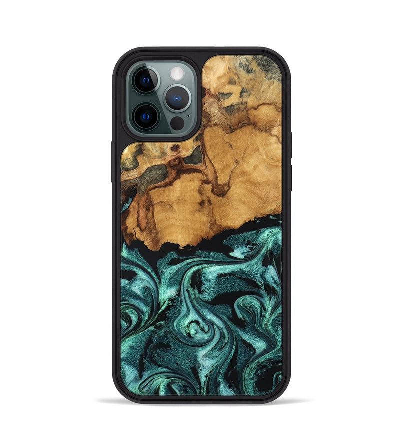iPhone 12 Pro Wood Phone Case - Denny (Green, 827780)