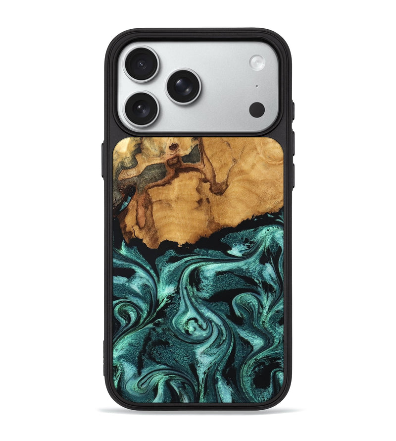 iPhone 18 Pro Max Wood Phone Case - Denny (Green, 827780)