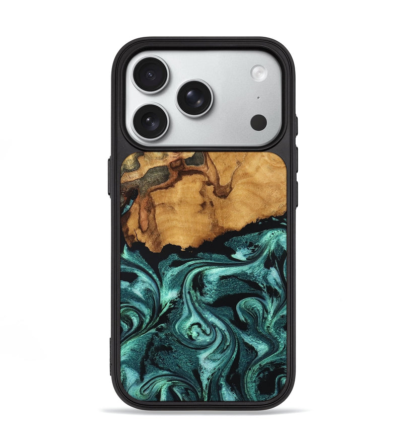 iPhone 18 Pro Wood Phone Case - Denny (Green, 827780)