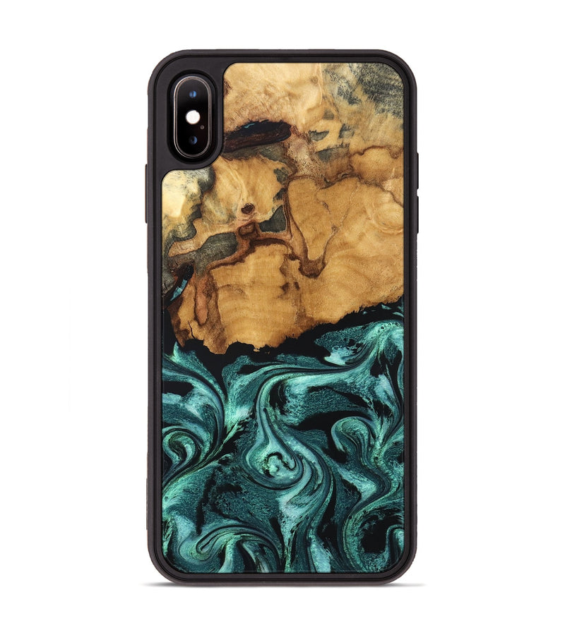 iPhone Xs Max Wood Phone Case - Denny (Green, 827780)