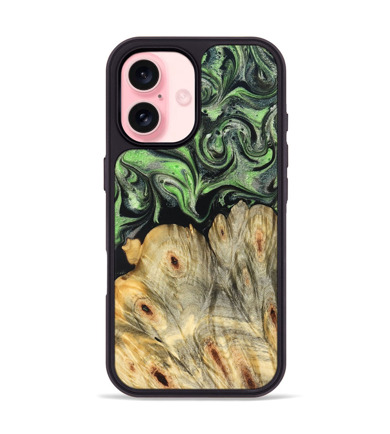 iPhone 16 Wood Phone Case - Sunny (Green, 827781)